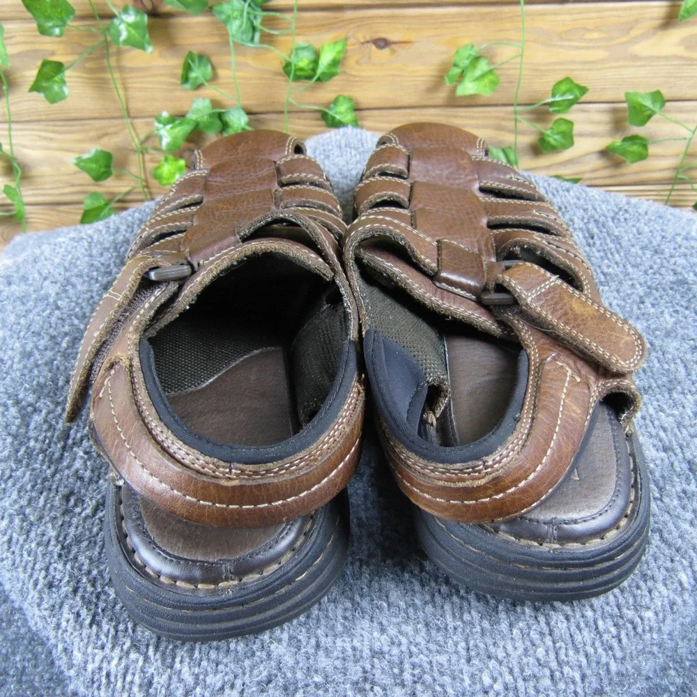 Nunn Bush Mens 10 Brown Leather‎ Fisherman Sandal Adjustable Strap Casual Shoe